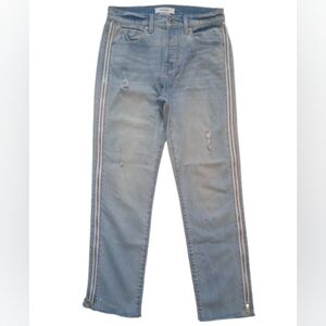 Pistola Light Blue Straight Jeans with Side Zipper Size: 26